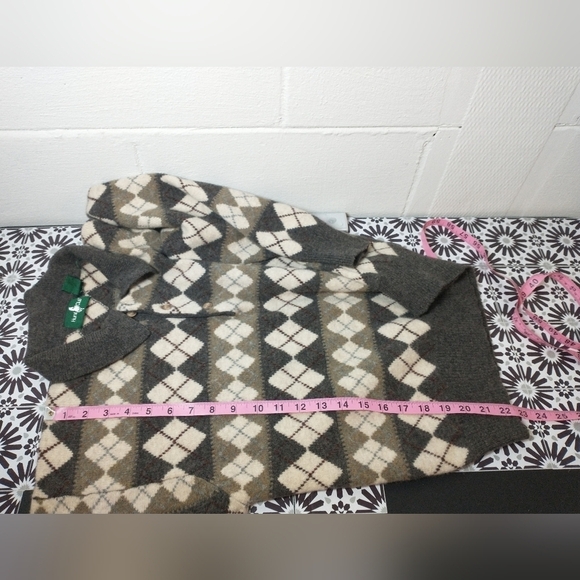 Vintage Argyle Collared 100% lambswool sweater, size M - Picture 8 of 8